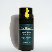 Apothaka barrier renew retinal serum with stabilised encapsulated retinal, peptides and amino acids texture