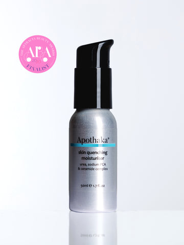 Apothaka fragrance free skin quenching light moisturiser with urea, sodium PCA & ceramides