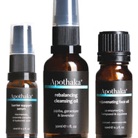 Apothaka discovery set (fragranced) - cleansing oil, barrier support, face oil - combination skin